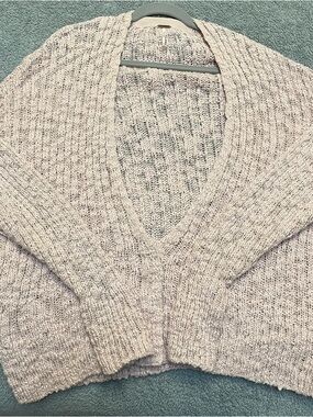Free People V-Neck Open-Front Sweater Cardigan